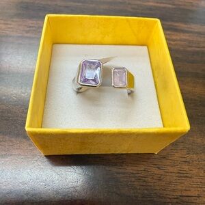 Elegant Silver and Purple Women's Ring
